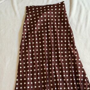 Polka Dot Silk Maxi Skirt